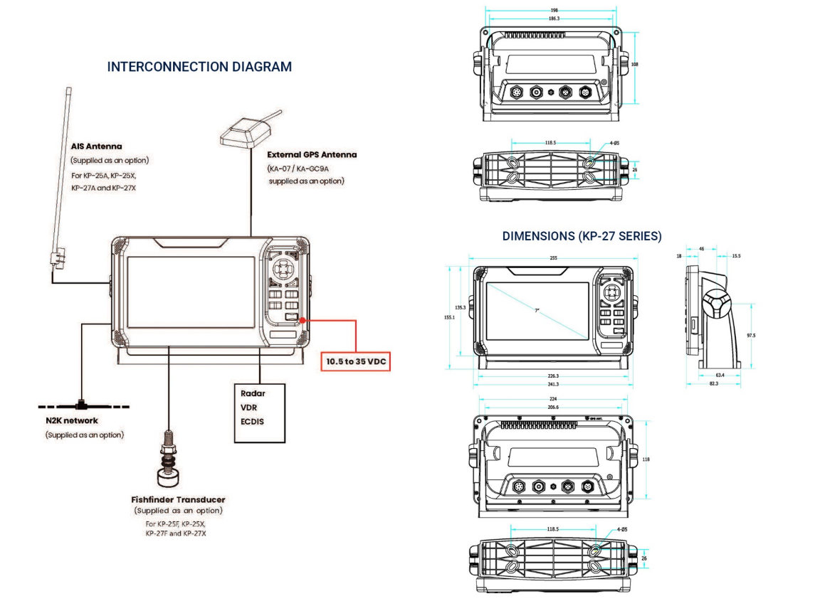 ONWA KP-27F Plotter grafico GP - Fish Finder Transducer recensione e prezzo